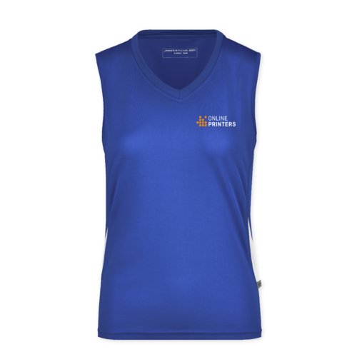 Débardeur en polyester bleu roi pour femmes.