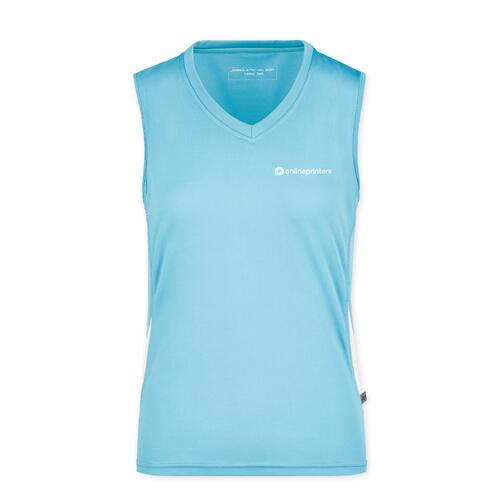 D�bardeur en polyester bleu clair pour femmes avec col en V.