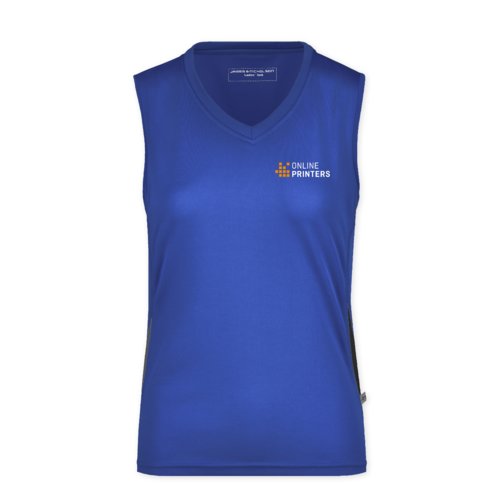 Débardeur en polyester bleu roi pour femmes.