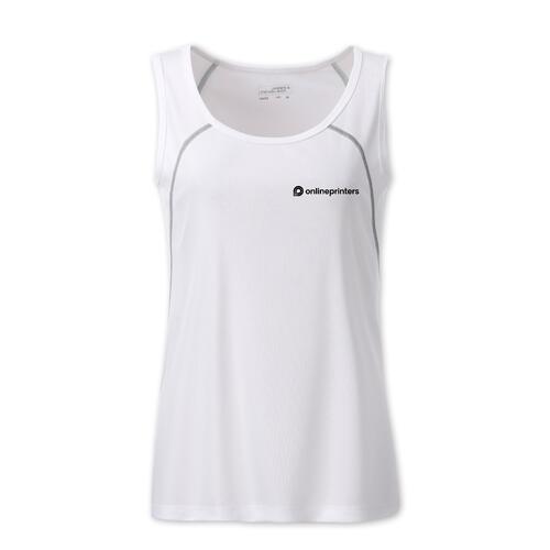 D�bardeur blanc en polyester pour femme avec des accents argent�s.