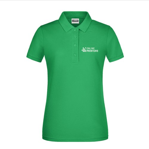 Polo en tissu pour femme avec courte patte boutonne.