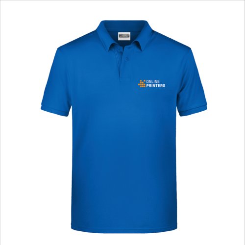 Polo en coton bleu roi pour hommes avec courte patte boutonnée.