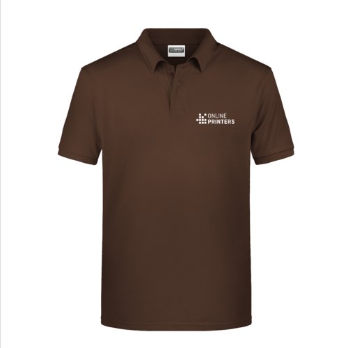 Polo marron en coton pour homme avec courte patte de boutonnage.