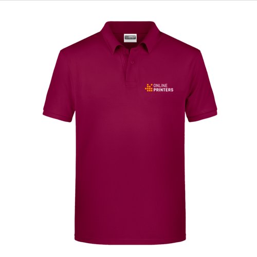 Polo en coton bordeaux pour homme avec courte patte boutonnée.