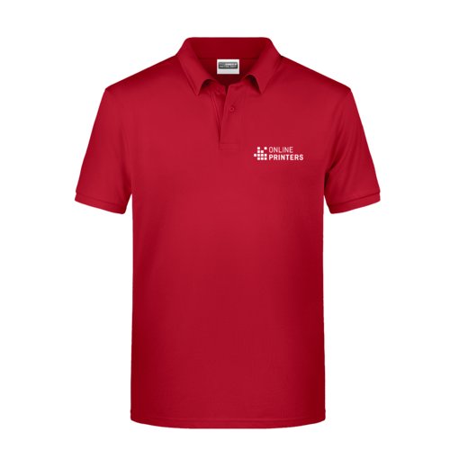 Polo rouge en coton pour hommes avec courte patte de boutonnage.