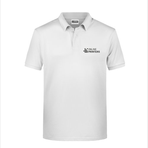 Polo blanc en coton pour hommes avec une courte patte de boutonnage.