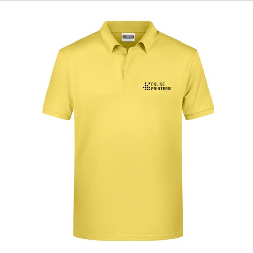 Polo jaune en coton avec courte patte de boutonnage.