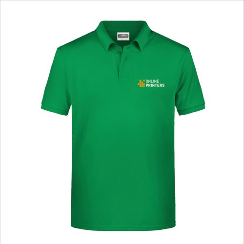 Polo en tissu vert pour homme avec courte patte de boutonnage.