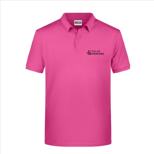 Polo rose en coton pour homme avec courte patte boutonnée.