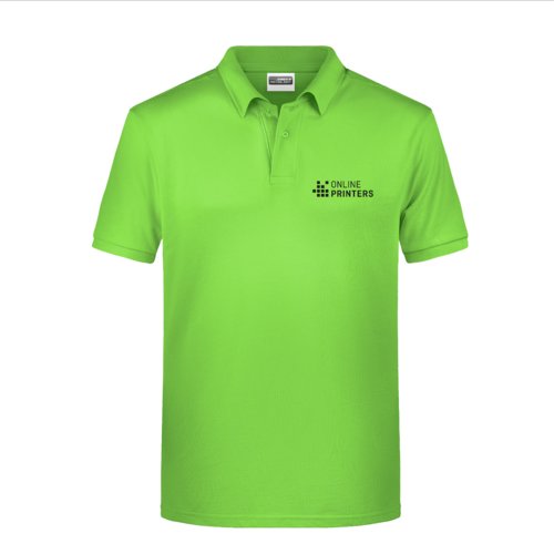 Polo en coton vert pomme pour homme avec manches courtes.