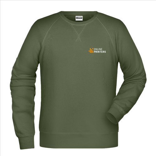 Sweat-shirt vert en coton pour hommes.