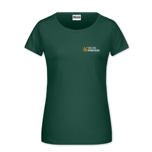 T-shirt vert en coton pour femme avec manches courtes.