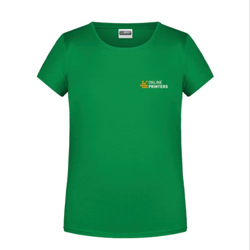 T-shirt vert en coton pour filles avec manches courtes.