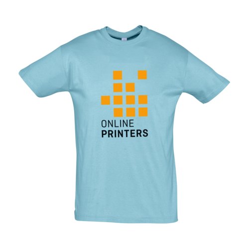T-shirt en coton bleu atoll de coupe unisexe.