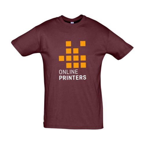 T-shirt en coton bordeaux, coupe unisexe.