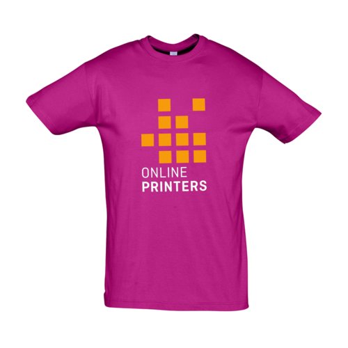 T-shirt en coton fuchsia  manches courtes.