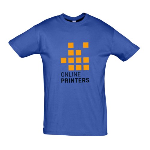 T-shirt en coton bleu roi, coupe unisexe.