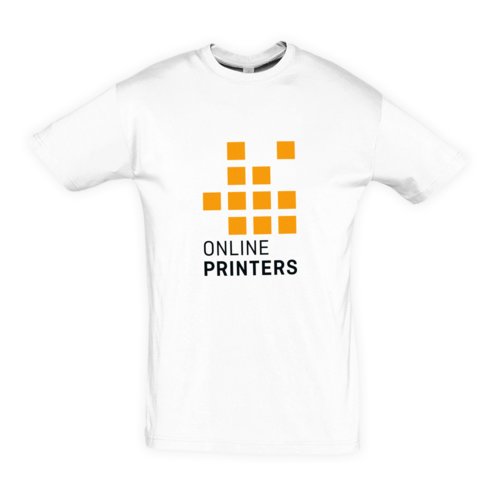 T-shirt blanc en coton avec manches courtes et encolure ronde.
