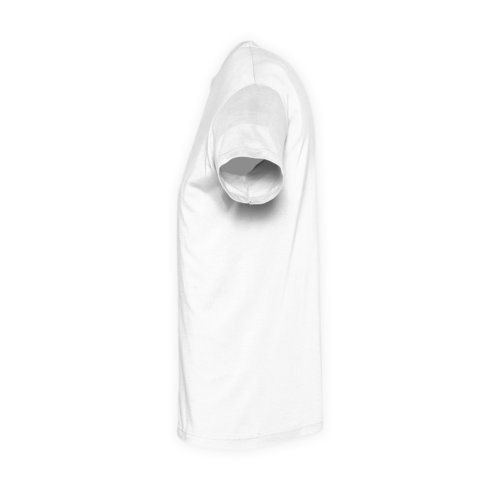 T-shirt unisexe blanc en coton avec manches courtes.