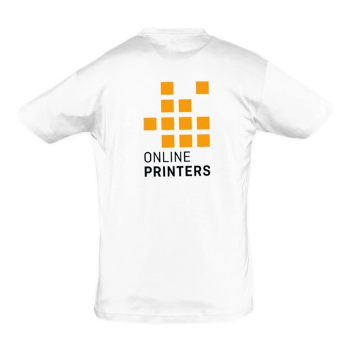 T-shirt unisexe blanc en coton avec manches courtes.