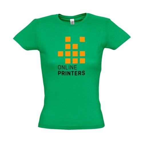 T-shirt vert en coton avec manches courtes et col rond.