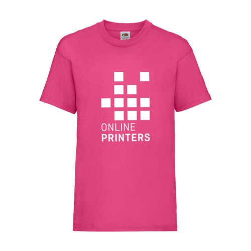 T-shirt enfant en coton fuchsia à manches courtes.