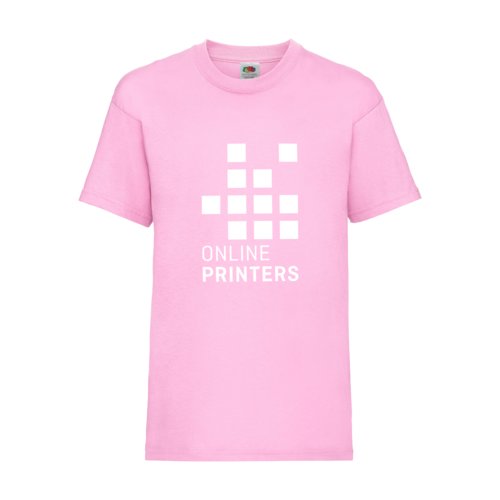 T-shirt rose clair en coton pour enfants à manches courtes.