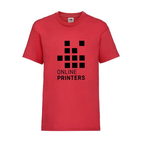 T-shirt rouge en coton pour enfant à manches courtes.