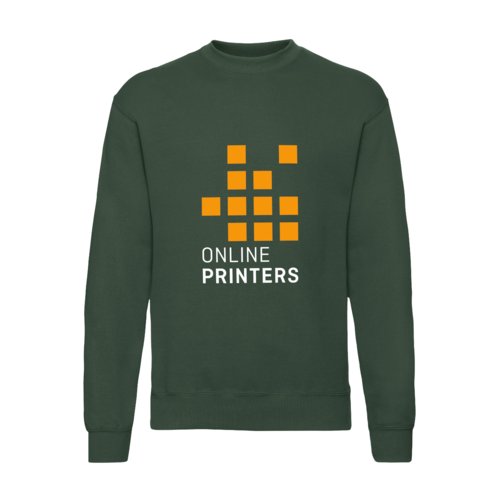 Sweat-shirt vert en coton avec manches longues.