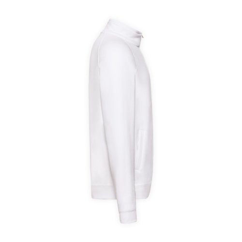 Veste de survêtement blanche en mélange de coton avec fermeture éclair.