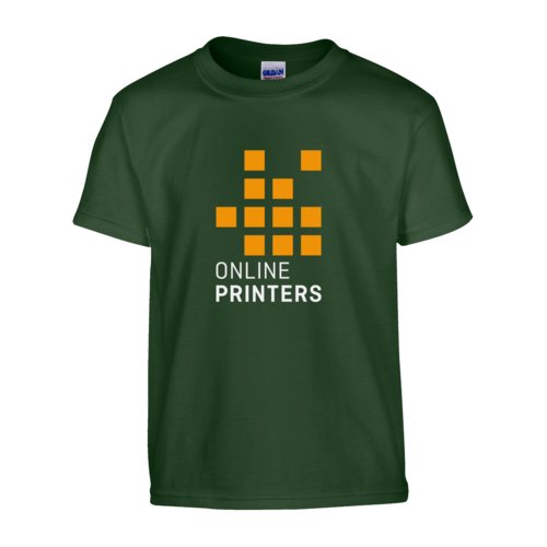 T-shirt en coton vert fonc  manches courtes, coupe unisexe.
