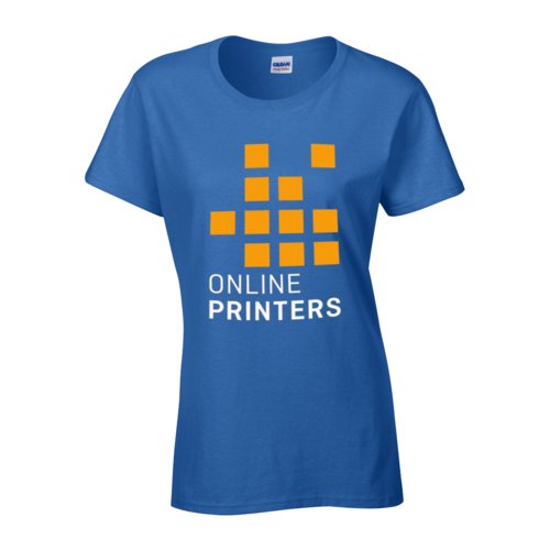 T-shirt bleu roi en coton pour femme à manches courtes.