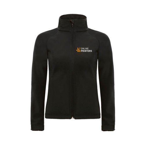 Veste softshell noire avec fermeture clair intgrale et col montant.