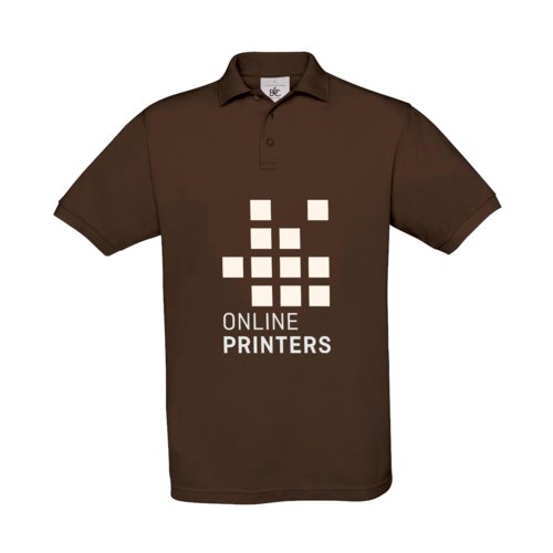 Polo marron en coton pour homme avec courte patte boutonne.