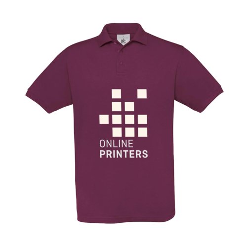 Polo en coton bordeaux avec manches courtes et patte boutonne.