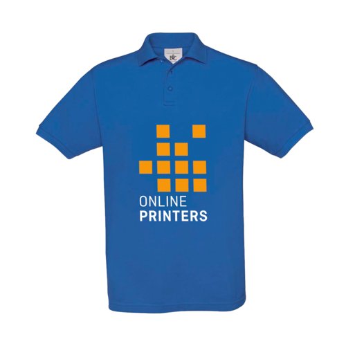 Polo en coton bleu roi pour hommes avec courte patte boutonne.