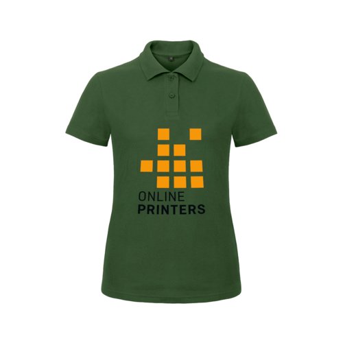 Polo vert avec courte patte de boutonnage et manches courtes.