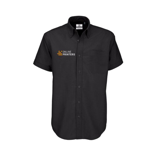 Chemise dcontracte  manches courtes en tissu Oxford avec patte de boutonnage.