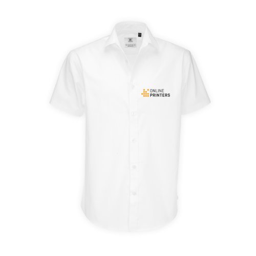 Chemise blanche  manches courtes en coton avec lasthanne pour hommes.