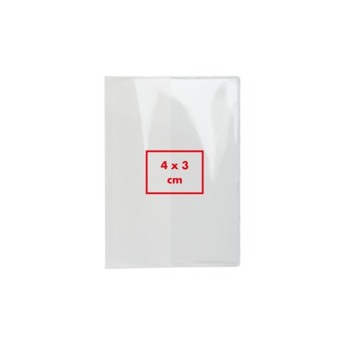 Protège-passeport transparent en plastique.