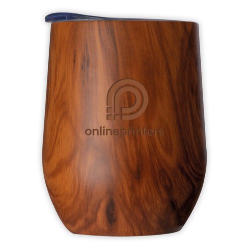 Mug isotherme en bois avec couvercle.