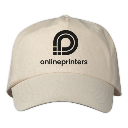 Casquette de baseball en coton couleur crme avec sangle rglable.