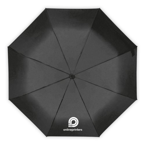 Parapluie noir avec mécanisme d'ouverture manuel.