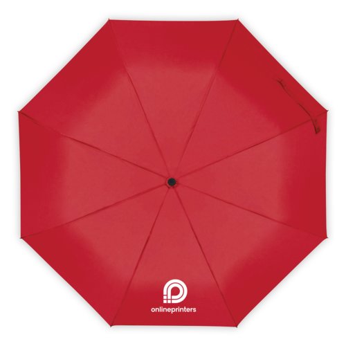 Parapluie rouge avec m�canisme d'ouverture manuelle.