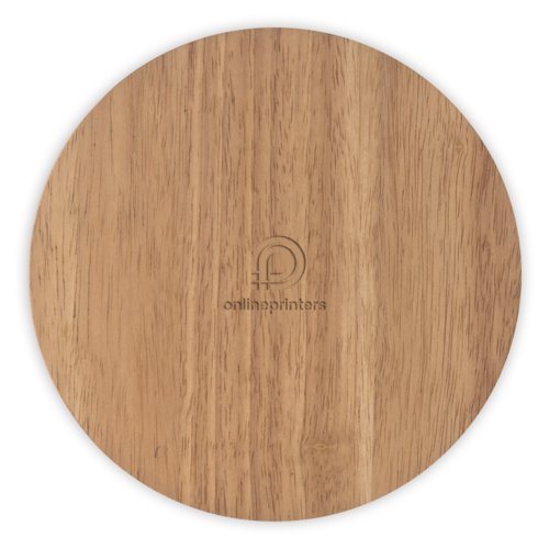 Planche à fromage en bois marron avec motif.
