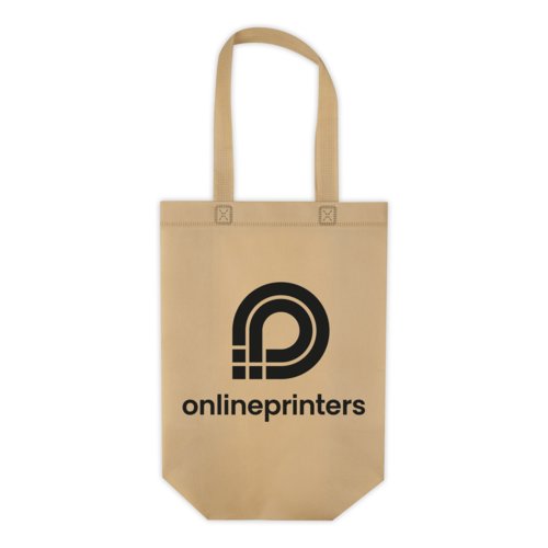 Sac beige non tiss avec deux poignes.