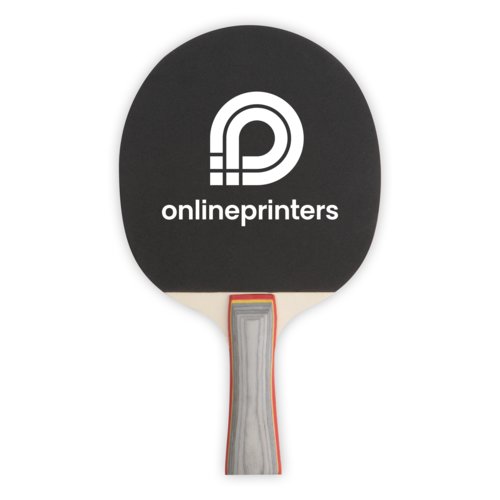 Set de tennis de table noir avec manche en bois.