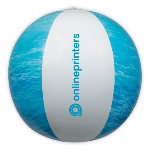 Ballon de plage multicolore en plastique, gonflable.