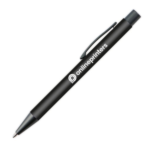 Stylo  bille noir avec clip et mcanisme  pression.