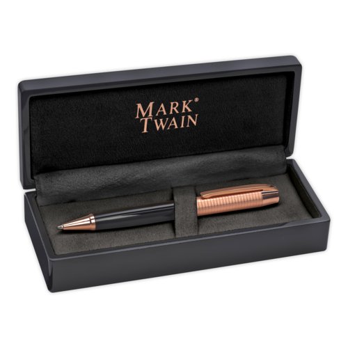 Stylo  bille en mtal avec clip et mcanisme rotatif.